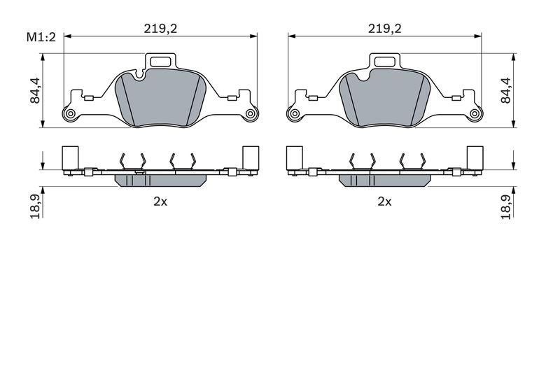 Kit de plaquettes de frein, frein à disque BOSCH 0 986 424 849
