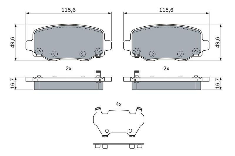 Kit de plaquettes de frein, frein à disque BOSCH 0 986 424 961