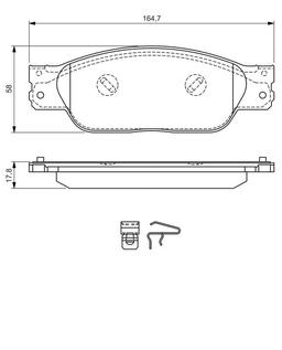 Kit de plaquettes de frein, frein à disque BOSCH 0986494355