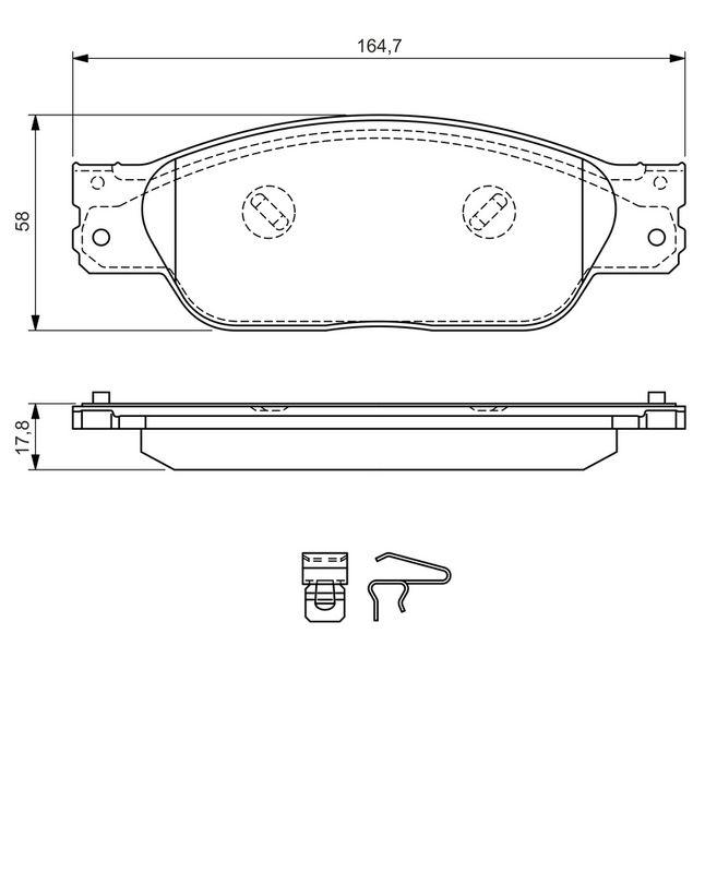 Kit de plaquettes de frein, frein à disque BOSCH 0986494355