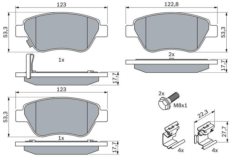 Kit de plaquettes de frein, frein à disque BOSCH 0 986 494 092