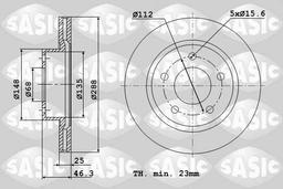 Disque de frein SASIC 9004507J