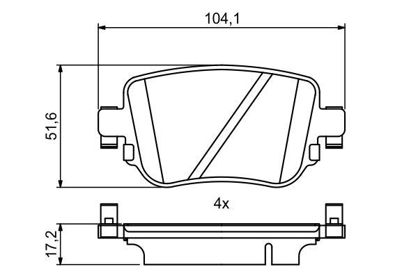 Kit de plaquettes de frein, frein à disque BOSCH 0 986 494 797