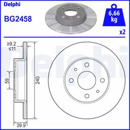 Disque de frein DELPHI BG2458