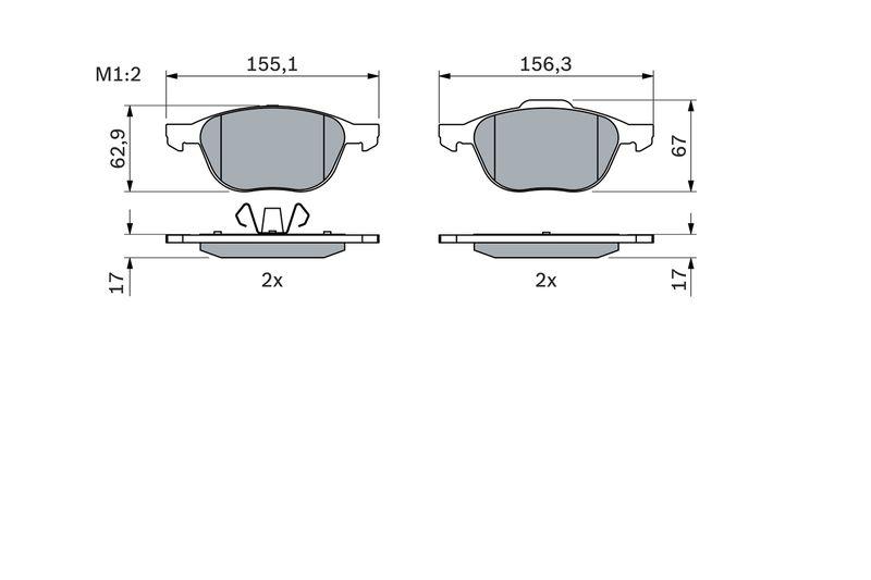 Kit de plaquettes de frein, frein à disque BOSCH 0 986 424 794