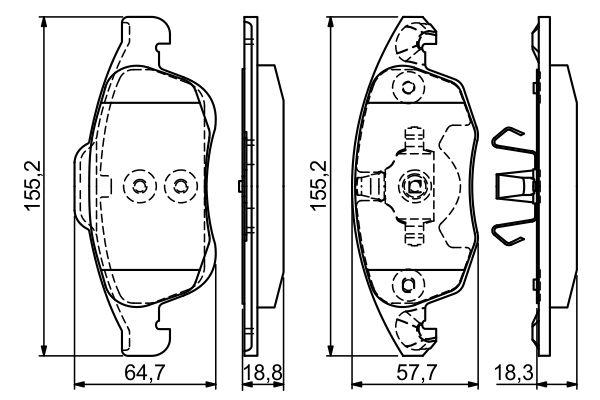 Kit de plaquettes de frein, frein à disque BOSCH 0 986 494 235