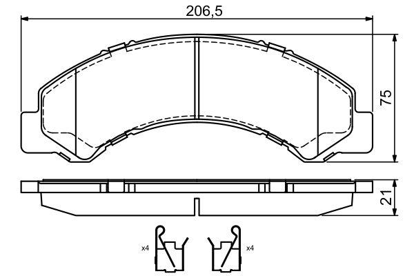 Kit de plaquettes de frein, frein à disque BOSCH 0 986 494 677