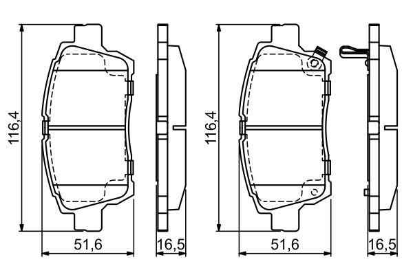 Kit de plaquettes de frein, frein à disque BOSCH 0986424803