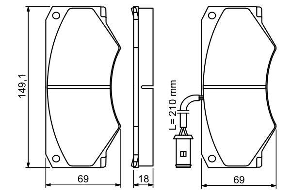 Kit de plaquettes de frein, frein à disque BOSCH 0 986 494 301