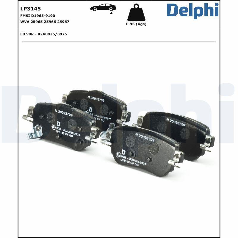 Kit de plaquettes de frein, frein à disque DELPHI LP3145