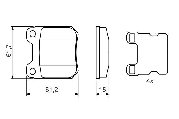 Kit de plaquettes de frein, frein à disque BOSCH 0 986 490 500