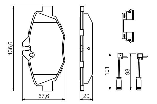 Kit de plaquettes de frein, frein à disque BOSCH 0 986 494 647