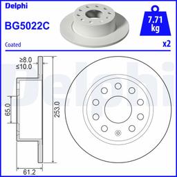 Disque de frein DELPHI BG5022C