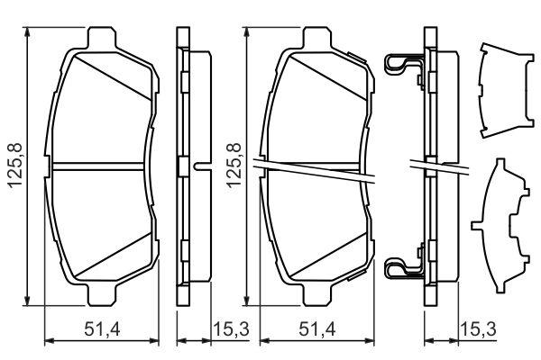 Kit de plaquettes de frein, frein à disque BOSCH 0 986 494 321