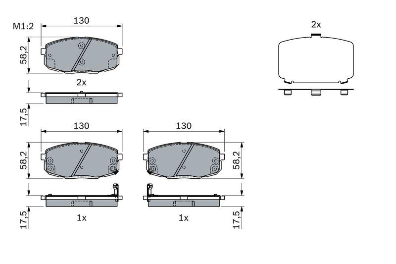 Kit de plaquettes de frein, frein à disque BOSCH 0 986 424 393