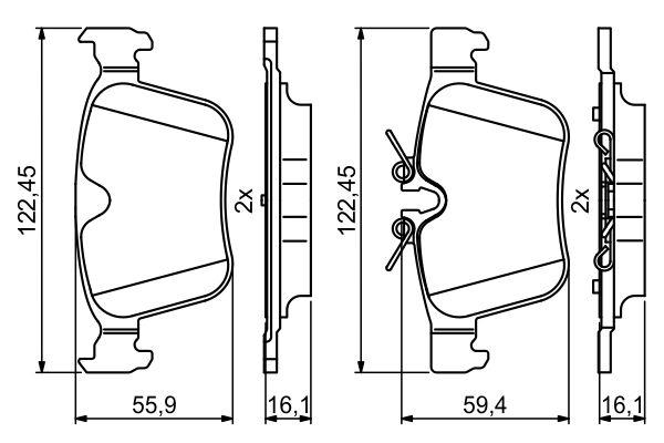 Kit de plaquettes de frein, frein à disque BOSCH 0 986 494 819