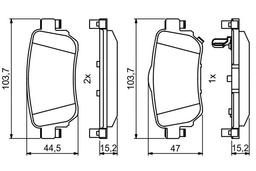 Kit de plaquettes de frein, frein à disque BOSCH 0986494816