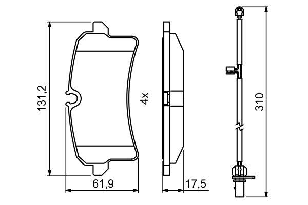 Kit de plaquettes de frein, frein à disque BOSCH 0 986 494 841