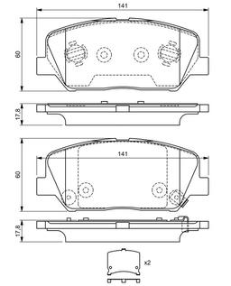 Kit de plaquettes de frein, frein à disque BOSCH 0986494671