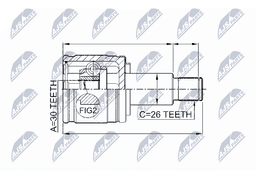 Jeu de joints, arbre de transmission NTY NPW-SU-009