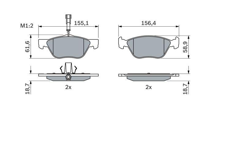 Kit de plaquettes de frein, frein à disque BOSCH 0 986 494 004