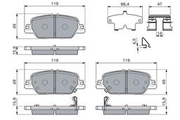 Kit de plaquettes de frein, frein à disque BOSCH 0986460138