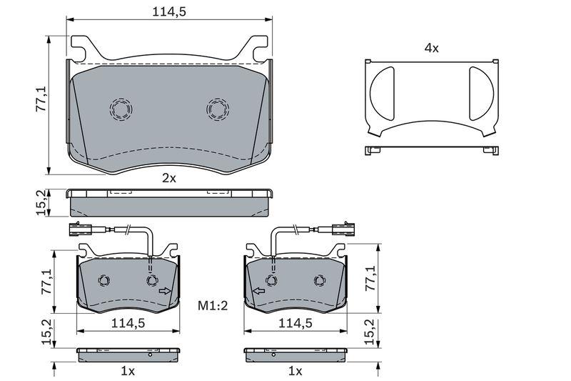 Kit de plaquettes de frein, frein à disque BOSCH 0986424385
