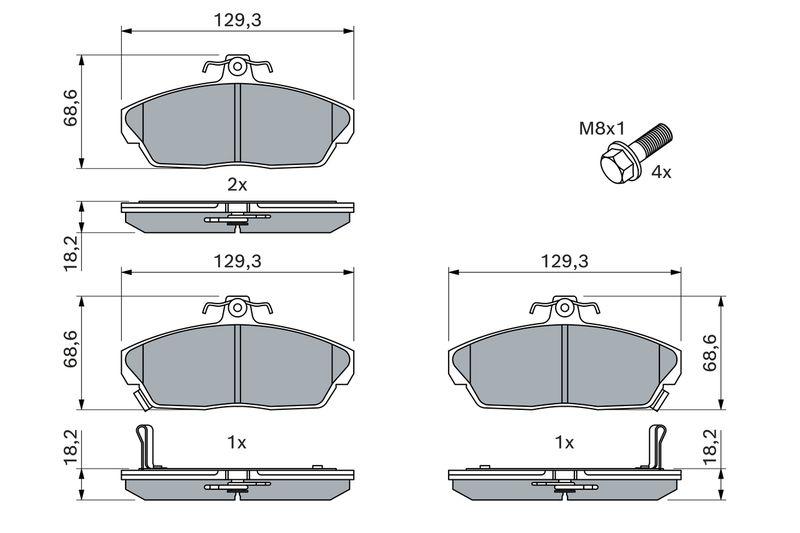 Kit de plaquettes de frein, frein à disque BOSCH 0986424214