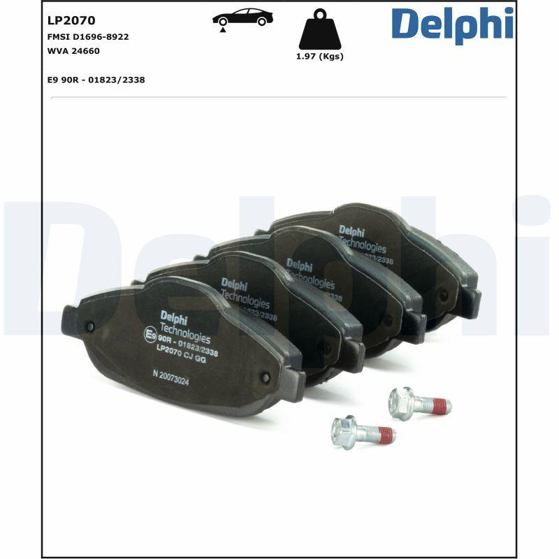 Kit de plaquettes de frein, frein à disque DELPHI LP2070