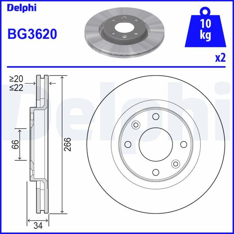 Disque de frein DELPHI BG3620