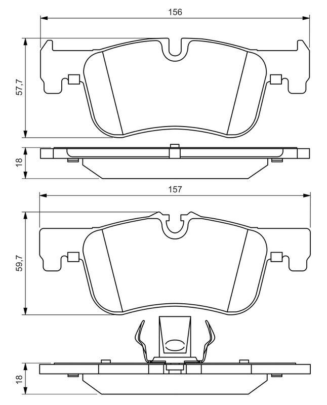 Kit de plaquettes de frein, frein à disque BOSCH 0986494561