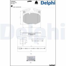 Kit de plaquettes de frein, frein à disque DELPHI LP5066EV