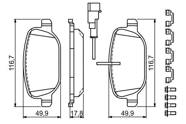 Kit de plaquettes de frein, frein à disque BOSCH 0 986 494 717