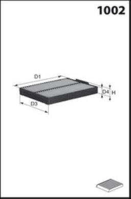 Filtre, air de l'habitacle MECAFILTER ELR7208
