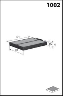 Filtre, air de l'habitacle MECAFILTER ELR7208