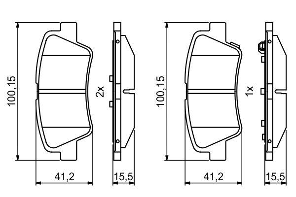 Kit de plaquettes de frein, frein à disque BOSCH 0 986 494 768
