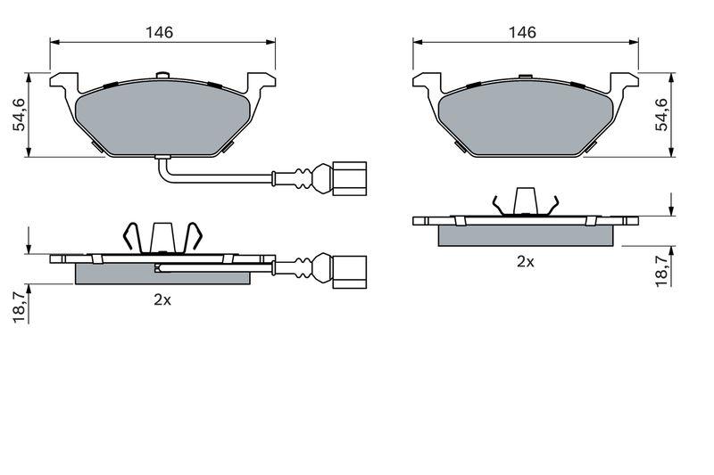 Kit de plaquettes de frein, frein à disque BOSCH 0 986 494 019