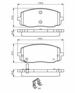 Kit de plaquettes de frein, frein à disque BOSCH 0986494594