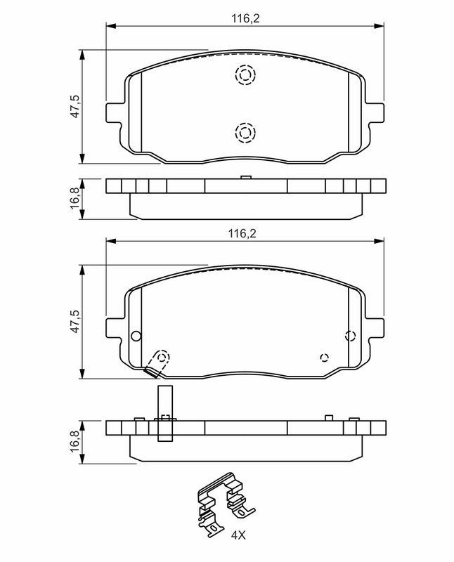 Kit de plaquettes de frein, frein à disque BOSCH 0986494594