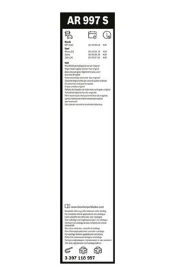 Balai d'essuie-glace BOSCH 3 397 118 997