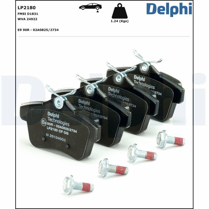 Kit de plaquettes de frein, frein à disque DELPHI LP2180