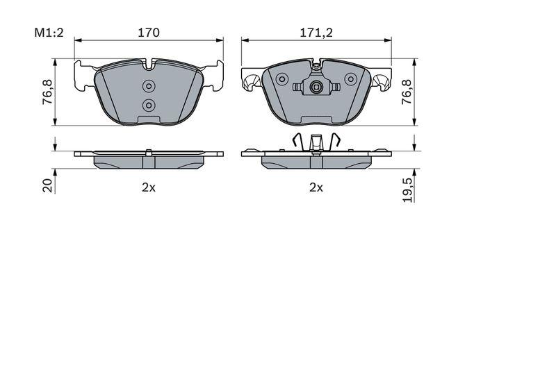 Kit de plaquettes de frein, frein à disque BOSCH 0986494191