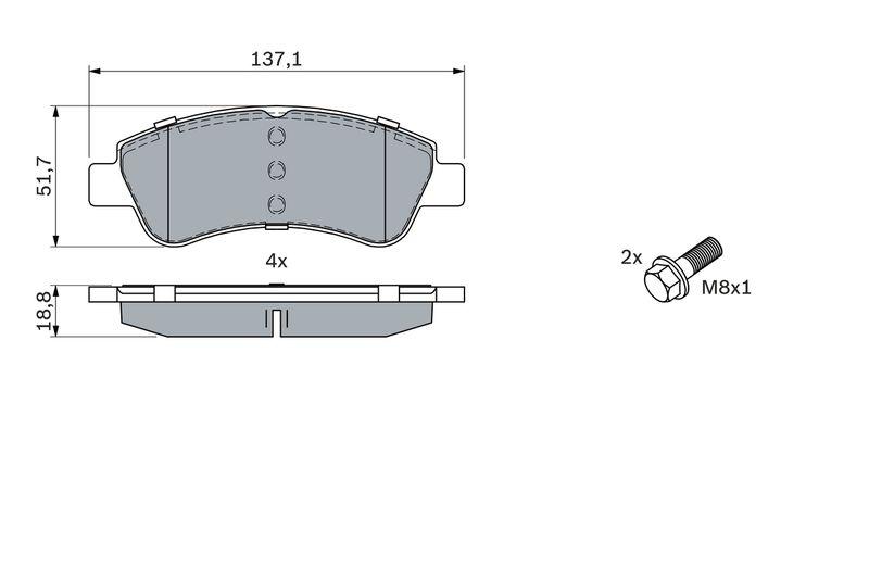 Kit de plaquettes de frein, frein à disque BOSCH 0 986 494 027