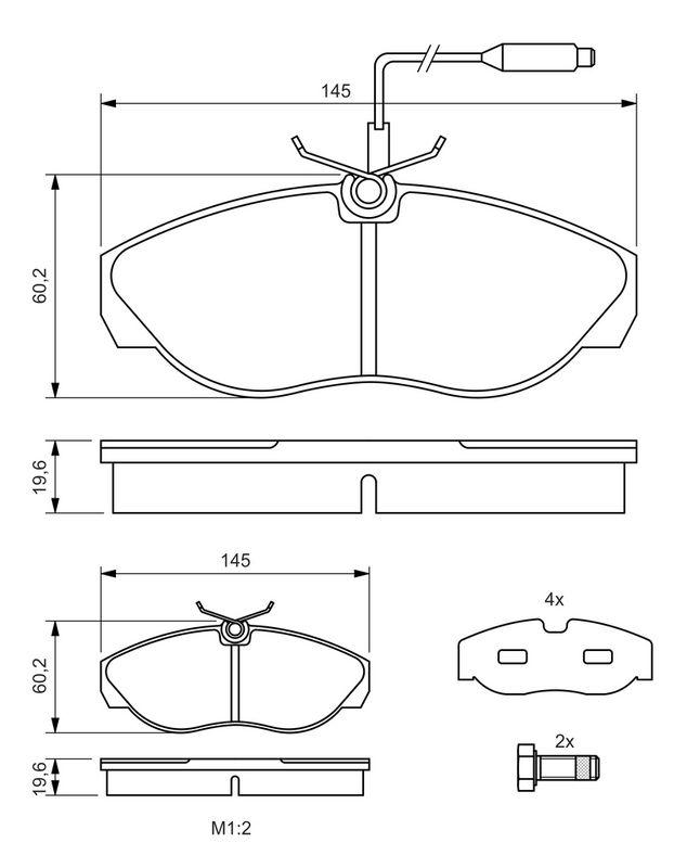 Kit de plaquettes de frein, frein à disque BOSCH 0986424030