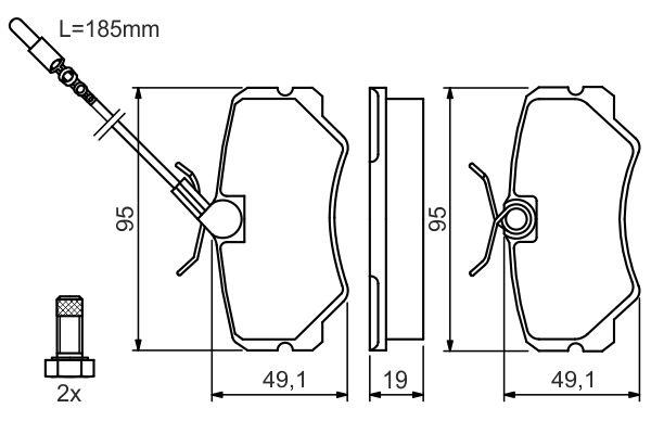 Kit de plaquettes de frein, frein à disque BOSCH 0986492090