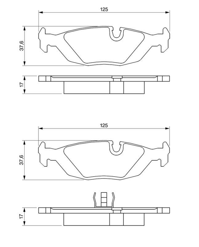 Kit de plaquettes de frein, frein à disque BOSCH 0986466751