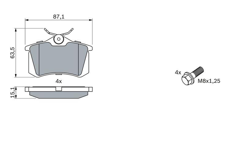 Kit de plaquettes de frein, frein à disque BOSCH 0 986 424 751
