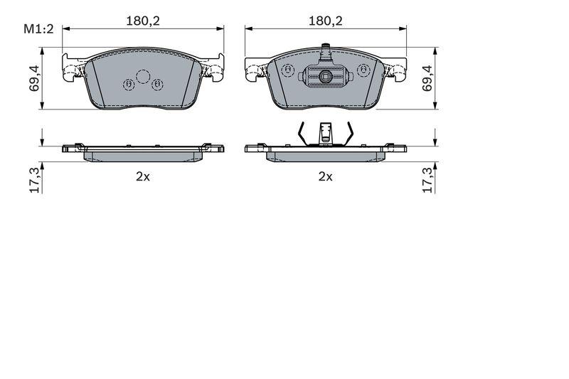 Kit de plaquettes de frein, frein à disque BOSCH 0 986 424 436