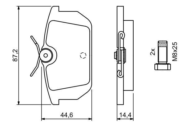 Kit de plaquettes de frein, frein à disque BOSCH 0986491030