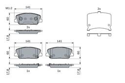 Kit de plaquettes de frein, frein à disque BOSCH 0986494671